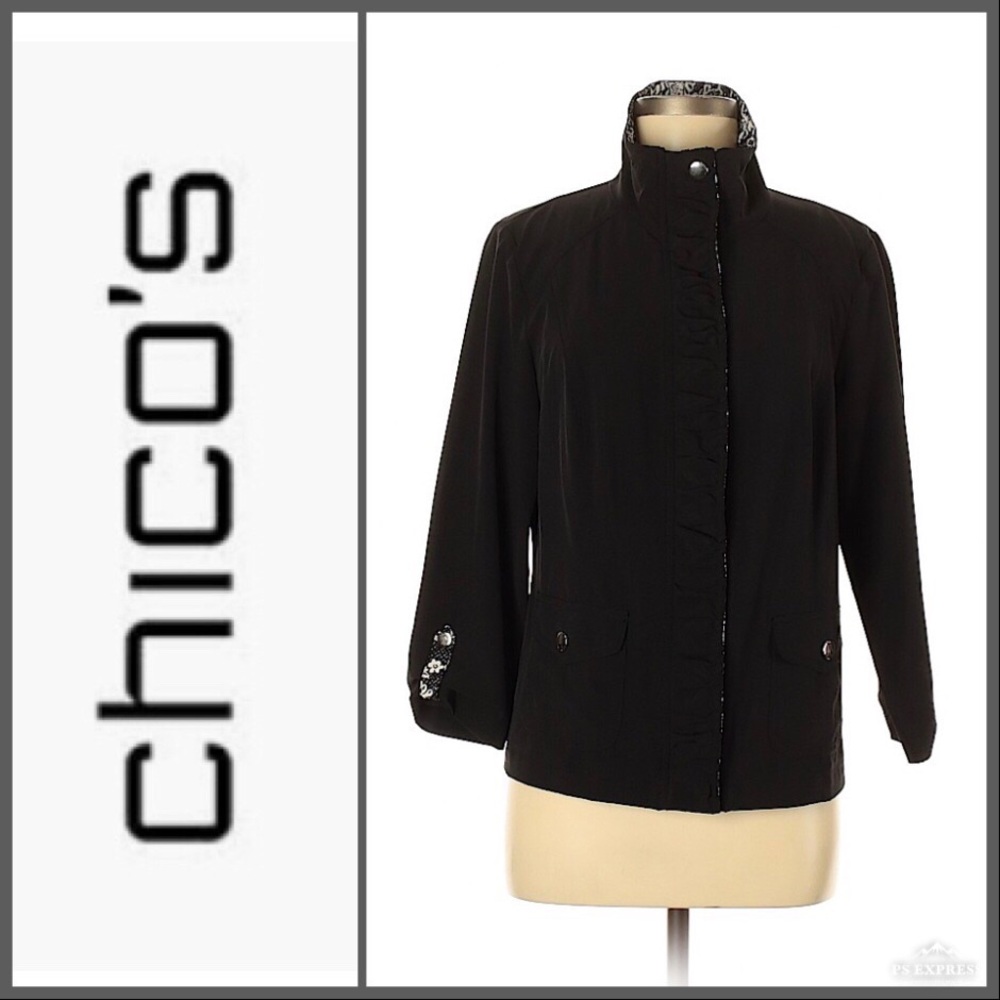Zenergy by Chico’s Black Jacket Sz 1 (M)
